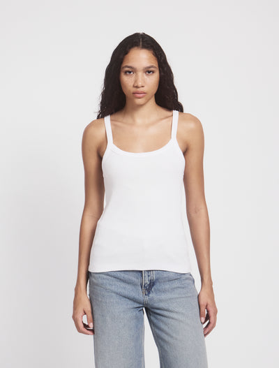 Classic Rib Cami Top in White