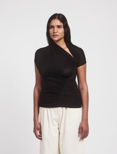 Scarab Micromodal Cut Out Top in Black