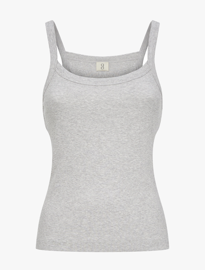 Classic Rib Cami Top in Grey Marl