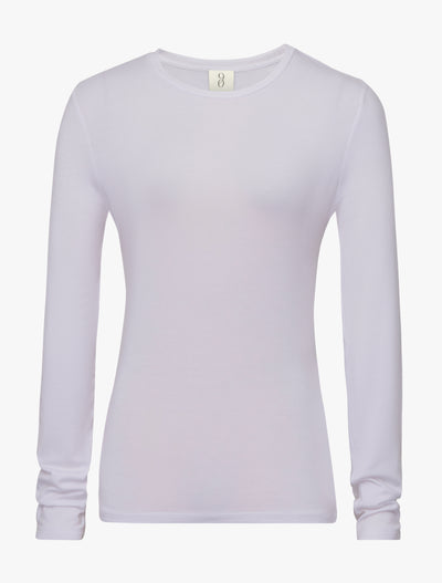 Lightweight Cotton Long Sleeve T-Shirt in White
