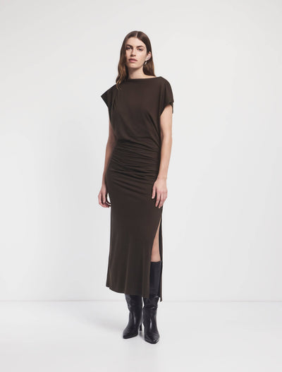 Gabriel Dress in Turkish Coffee, front view