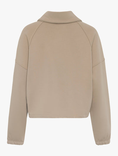 Classic Half Zip Sweatshirt in Taupe