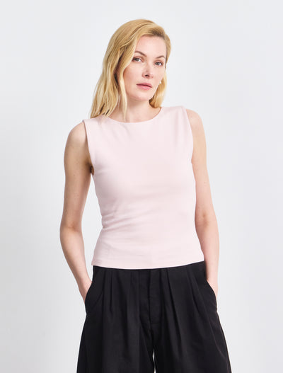 Maya Cropped Tank in Dusk Pink