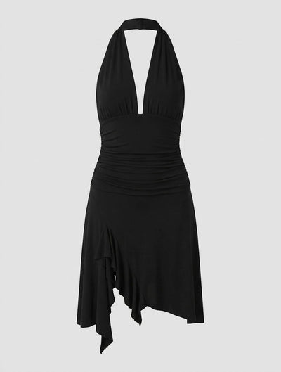 Pippa Halter Dress In Black