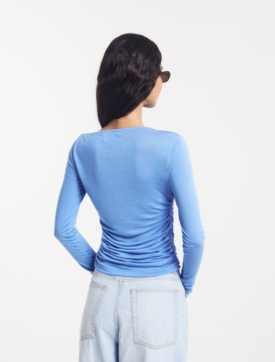Parker Asymmetrical Top in Cornflower