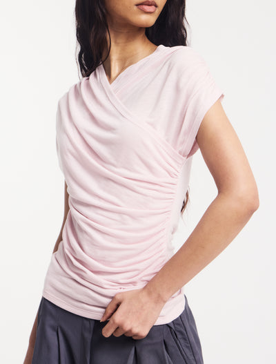 Indie Wrap Top in Dusk Pink