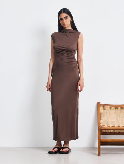 Ines Maxi Dress In Mocha