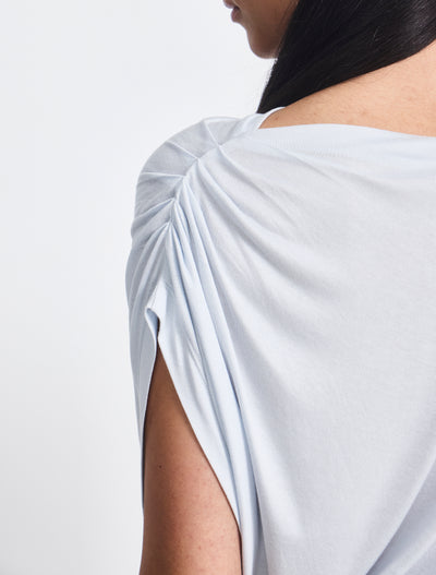 Mika Drape Tee In Icy Blue