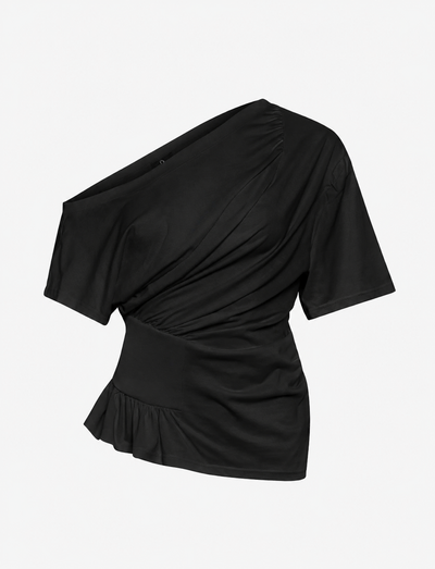 Agathi Draped Top in Black