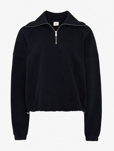 Classic Half Zip Sweatshirt in Darkest Navy