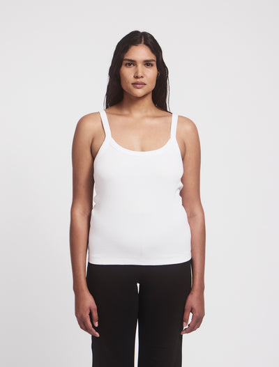 Classic Rib Cami Top in White