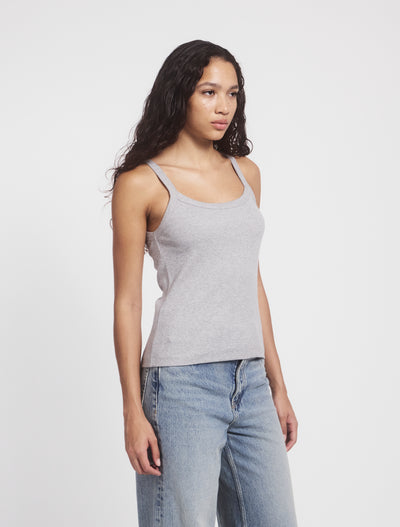 Classic Rib Cami Top in Grey Marl