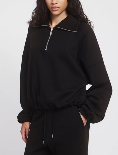 Classic Half Zip Sweatshirt in Black