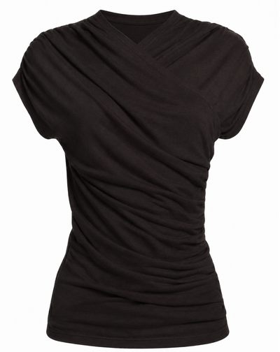 Indie Wrap Top in Bitter Chocolate