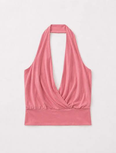 Lenny Wrap Front Halter In Melon