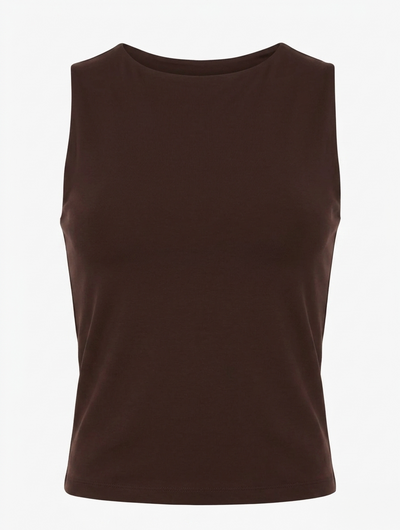 Maya Cropped Tank in Bitter Chocolate