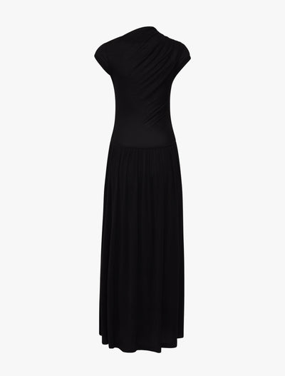 Priam Draped Dress in Black