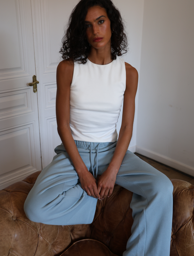 Maya Cropped Tank in Chalk White