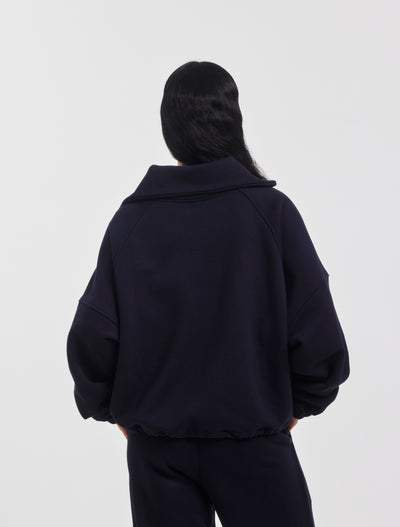 Classic Half Zip Sweatshirt in Darkest Navy