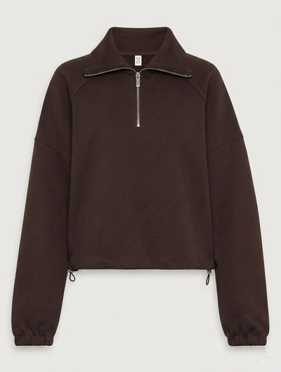 Classic Half Zip Sweatshirt in Bitter Chocolate