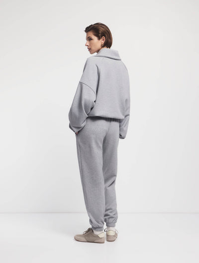 Classic Half Zip Sweatshirt in Grey Marl