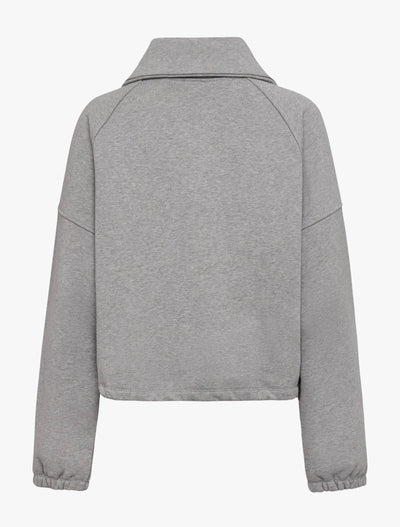 Classic Half Zip Sweatshirt in Grey Marl
