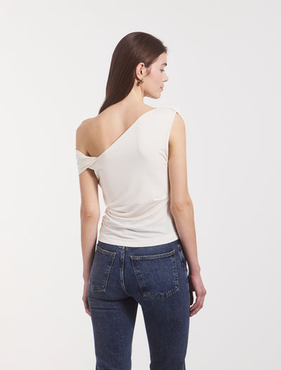 Tanz Draped Top in Off White