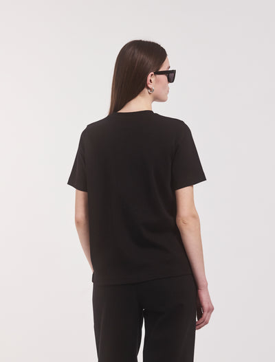 Compact Cotton Oversized T-Shirt in Black