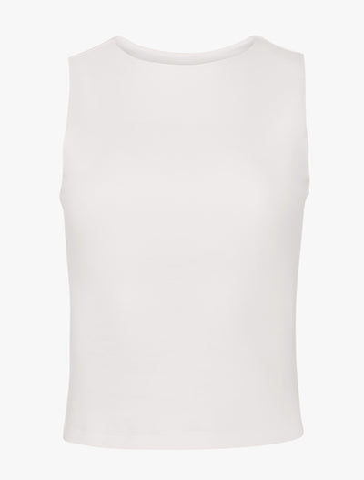 Maya Cropped Tank in Chalk White