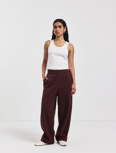 Ellery Barrel Leg Sweatpant in Bordeaux