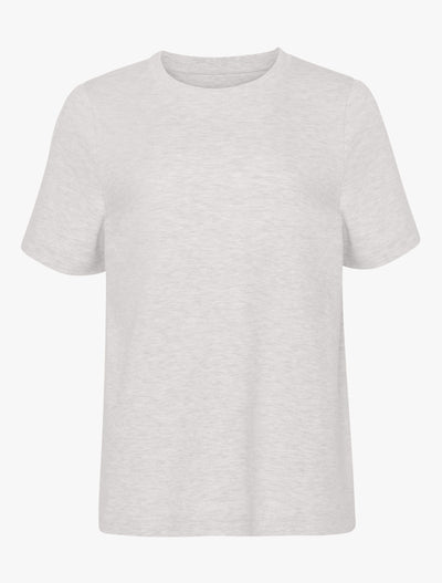 Compact Cotton Oversized T-Shirt in Light Grey Marl