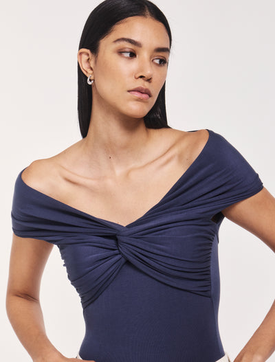 Laila Twist Front Bodysuit in Nightime