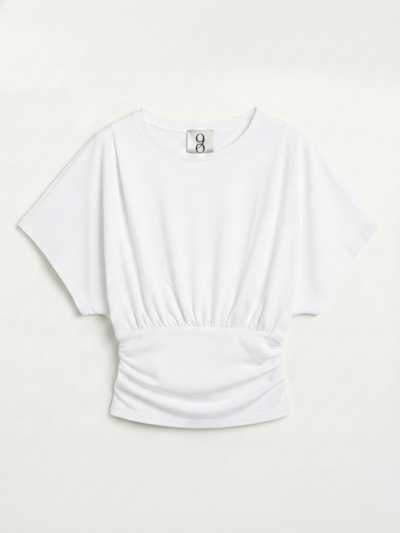 Wren Rouch Hem Tee in Chalk