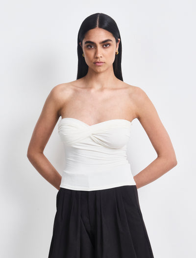 Lilly Twist Front Bandeau In Chalk