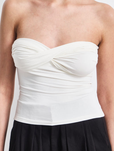 Lilly Twist Front Bandeau In Chalk