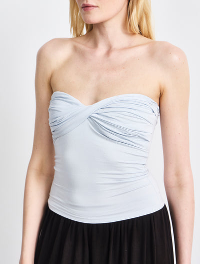 Lilly Twist Front Bandeau In Icy Blue