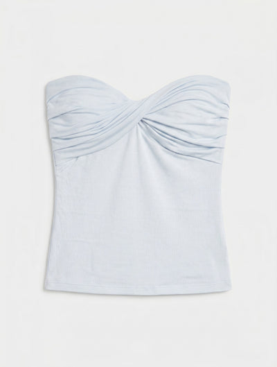 Lilly Twist Front Bandeau In Icy Blue