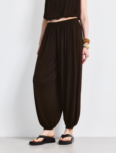 Ina Harem Trouser Jersey In Bitter Chocolate