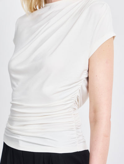 Jamie Drape Top In Chalk
