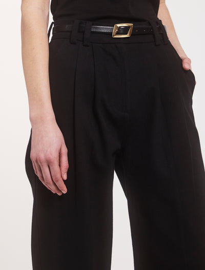 Organic Cotton Denim Trousers in Black