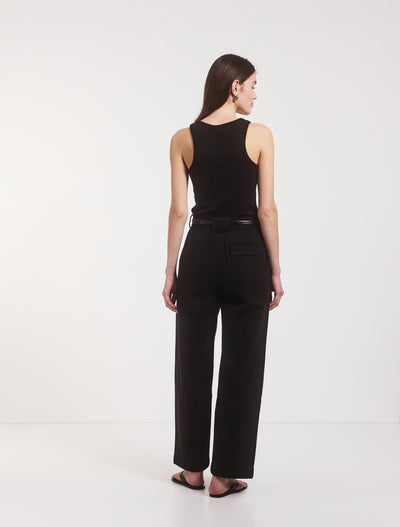 Organic Cotton Denim Trousers in Black