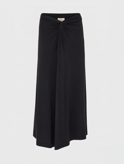 Sadie Twist Midi Skirt in Black